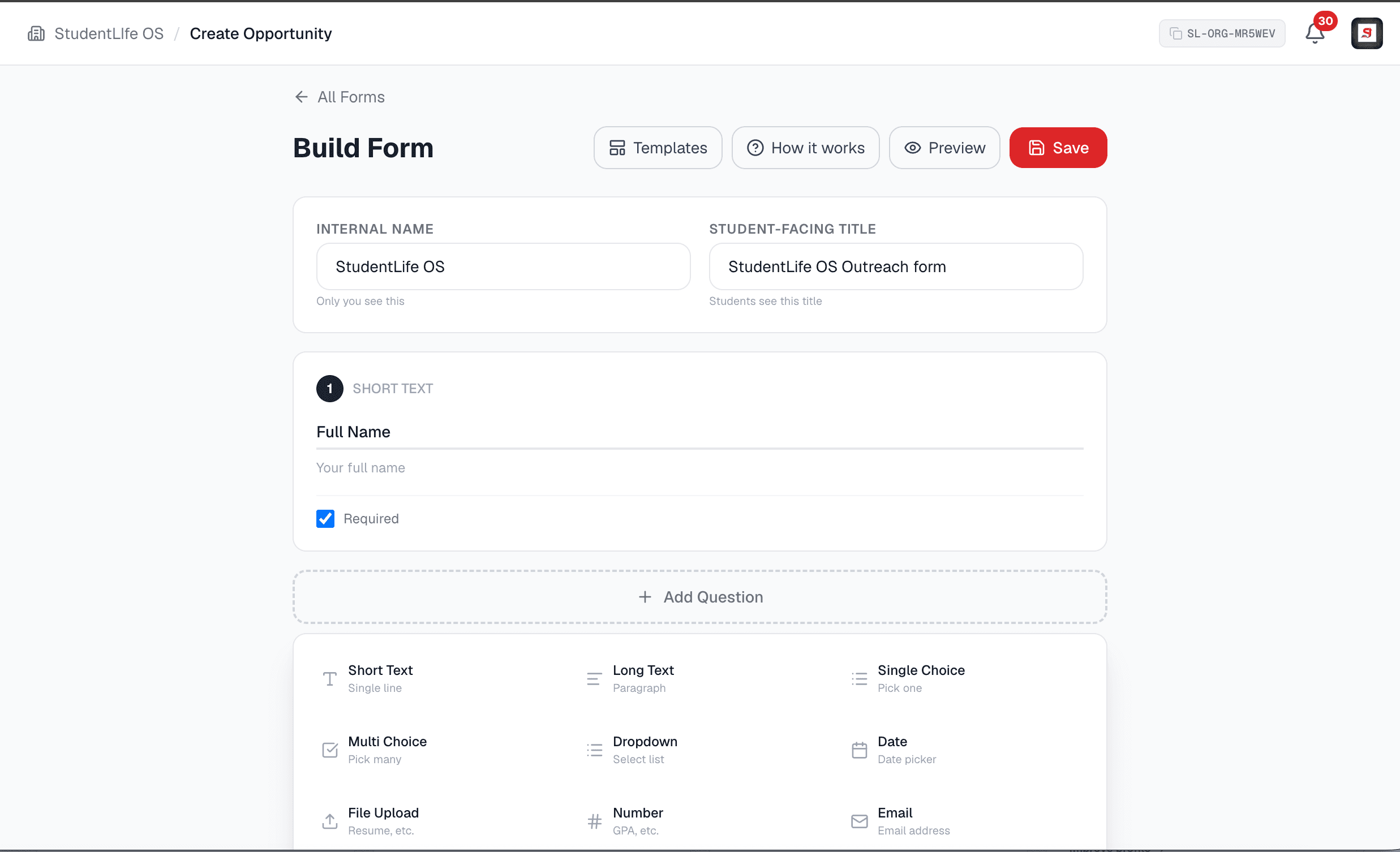 Save the form